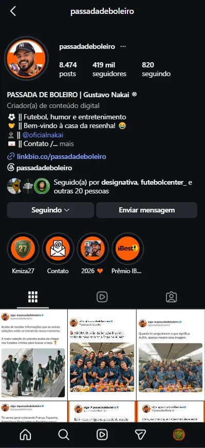 Parceria com @passadadeboleiro no Instagram