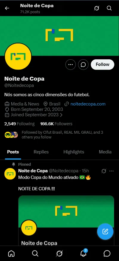Parceria com @noitedecopa no Twitter/X